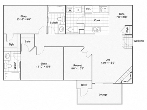 Den Franklin Floor Plan at The Township, Missouri